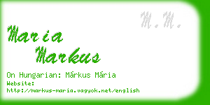 maria markus business card