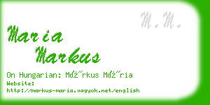 maria markus business card